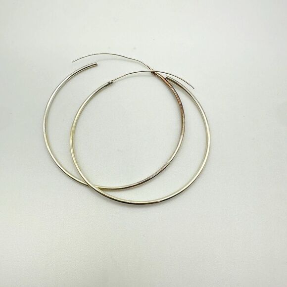 2.5” diameter sterling silver hoops! - Picture 1 of 9